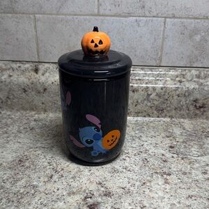 Disney Black and Orange Halloween Jar with Stitch
